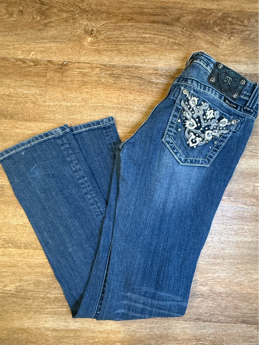 Women's Miss Me Denim Embellished Pocket Jeans